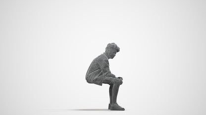 3D human model boy casual kids, photogrammetry scanned person for archviz, wireframe side view