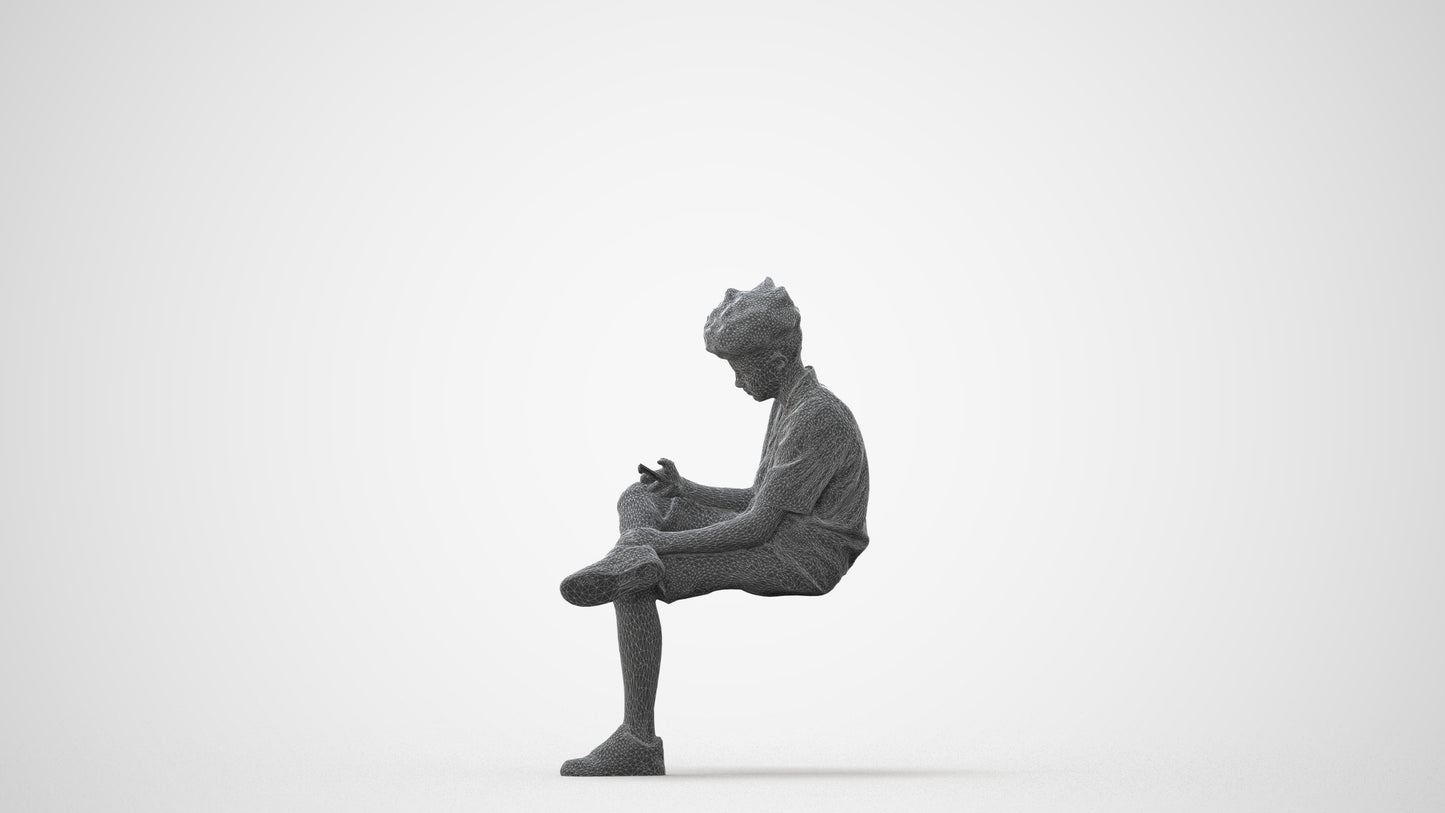 realistic 3D human boy casual kids, archviz people FBX OBJ for Blender, square thumbnail