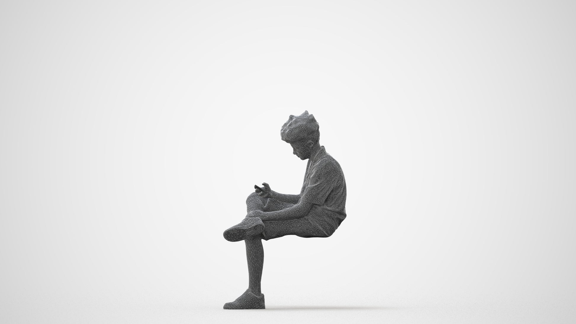 realistic 3D human boy casual kids, archviz people FBX OBJ for Blender, square thumbnail