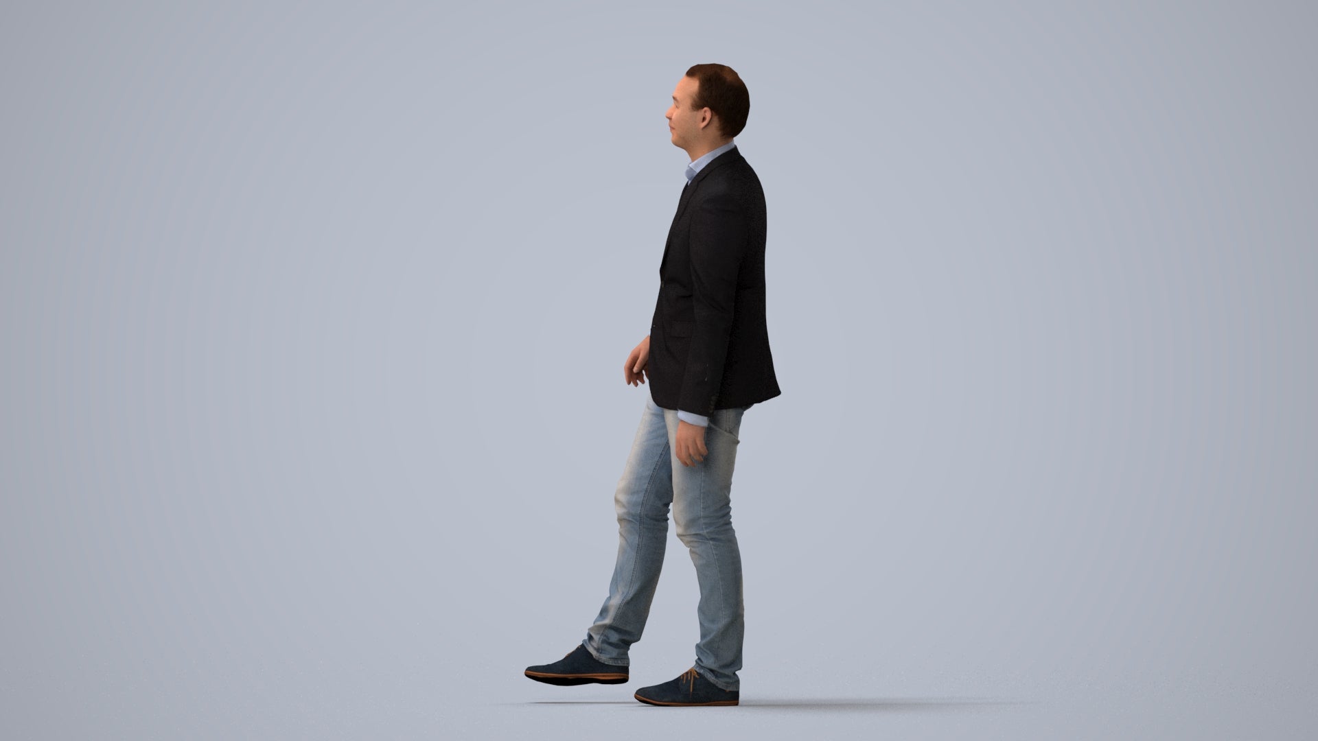 realistic 3D people man business, render-ready for V-Ray and Corona, FBX OBJ, three-quarter view render