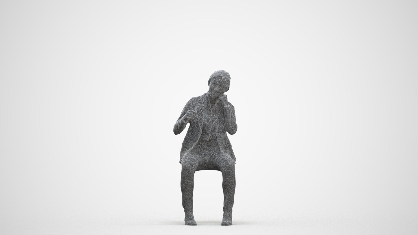 3D scanned woman business, photorealistic archviz people for Enscape and SketchUp, three-quarter front view render