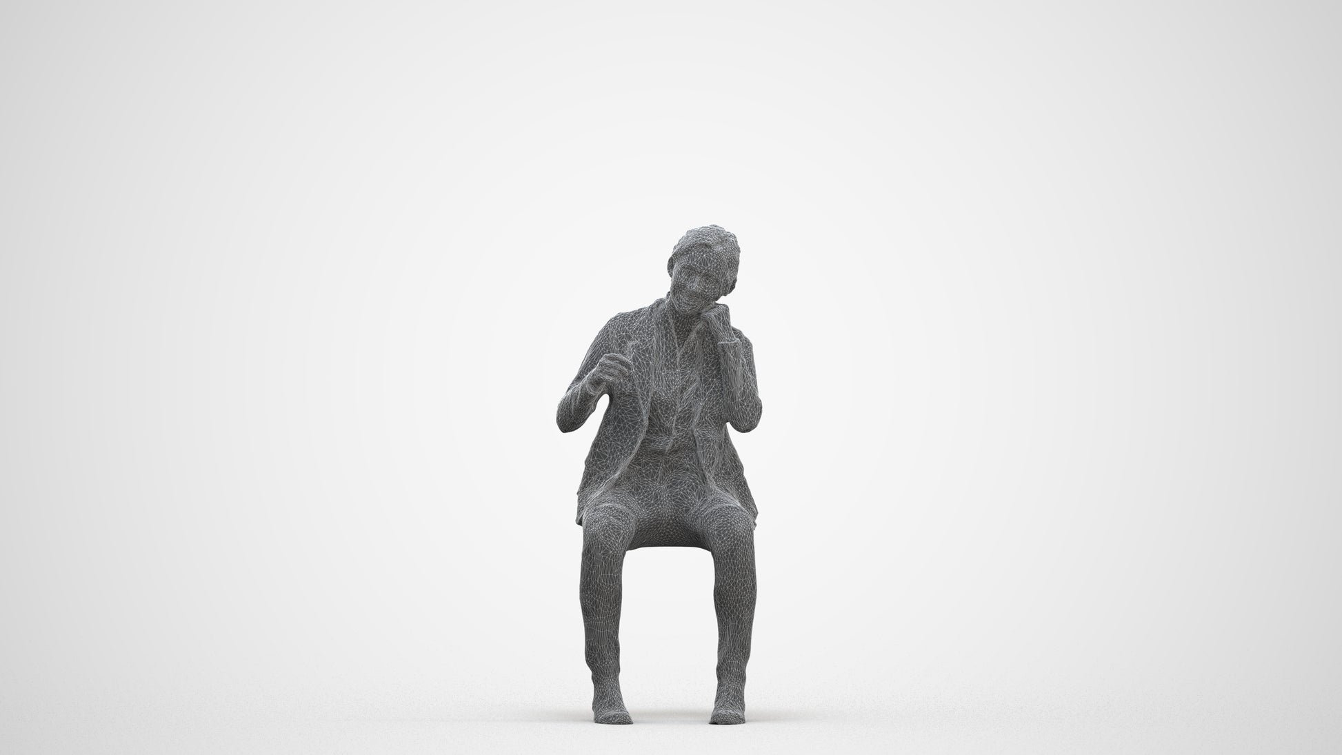 3D scanned woman business, photorealistic archviz people for Enscape and SketchUp, three-quarter front view render