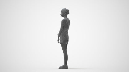 scanned 3D woman casual standing, photogrammetry people for Enscape and V-Ray, square thumbnail