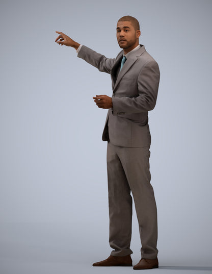 realistic 3D man business, scanned archviz people for Blender and 3ds Max