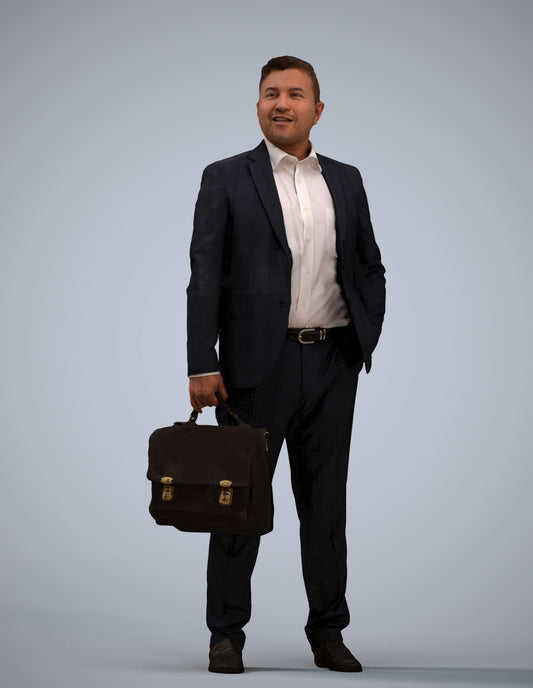 realistic 3D man business, scanned archviz people for Blender and 3ds Max