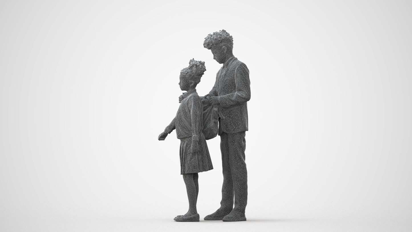 photogrammetry 3D girl kids, realistic human model archviz FBX, square thumbnail
