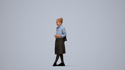 scanned 3D girl kids, photogrammetry people for Enscape and V-Ray, top-down view render