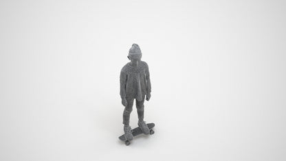 scanned 3D girl casual kids, photogrammetry people for Enscape and V-Ray, wireframe three-quarter view