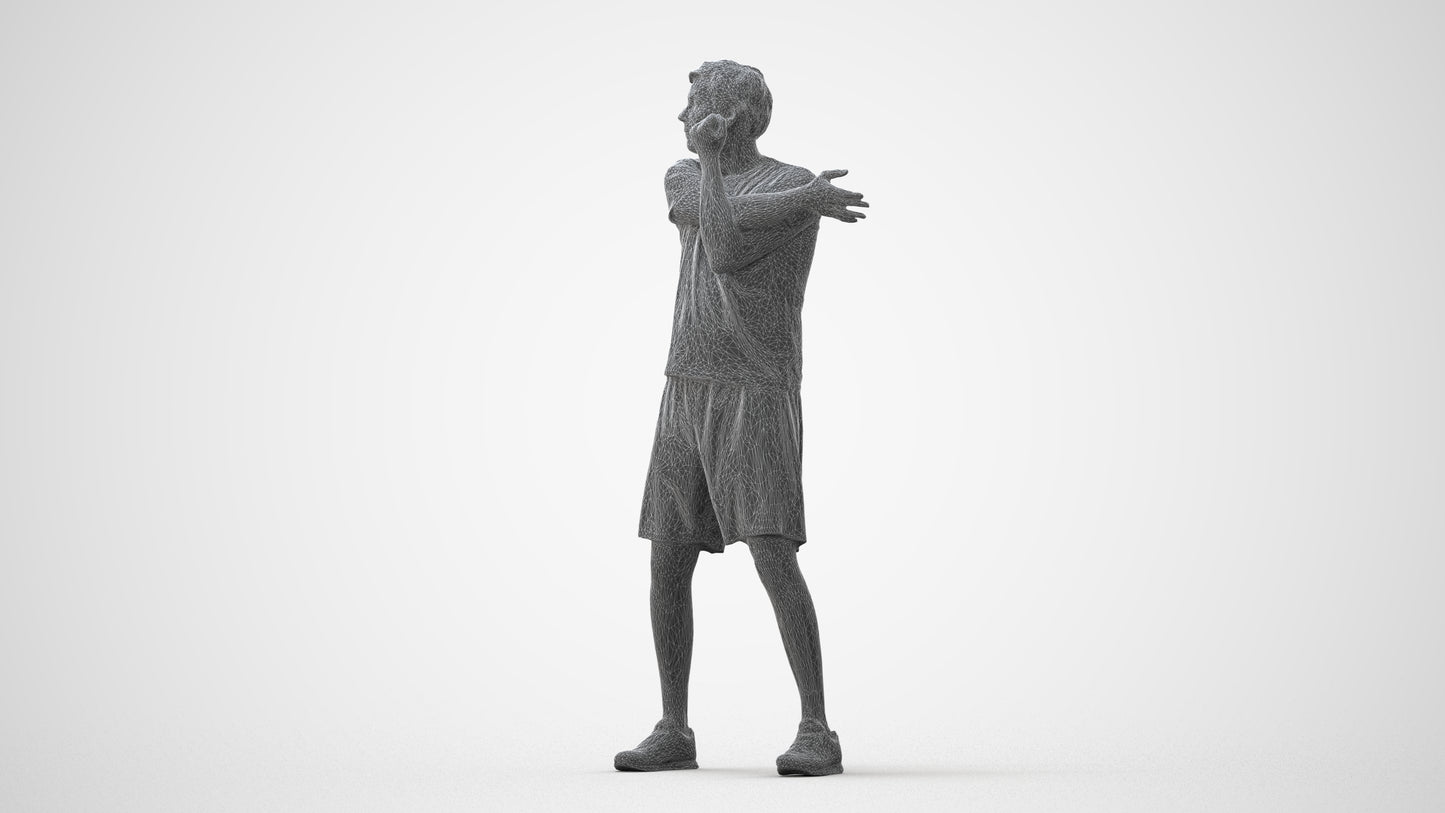 3D human model man sport, photogrammetry scanned person for archviz, square thumbnail