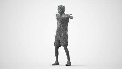 3D human model man sport, photogrammetry scanned person for archviz, square thumbnail