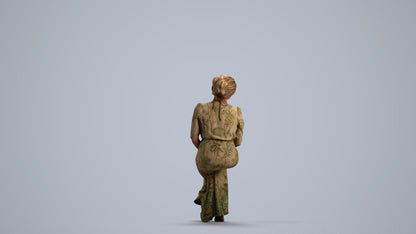 3D scanned woman sitting casual, photorealistic archviz people for Enscape and SketchUp, front view render