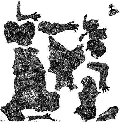 3D scanned woman formalaffairs formal, photorealistic archviz people for Enscape and SketchUp, wireframe top-down view