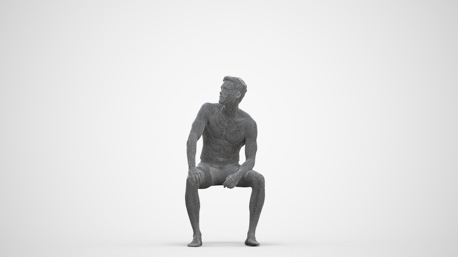 realistic 3D people man pool, render-ready for V-Ray and Corona, FBX OBJ, three-quarter front view render