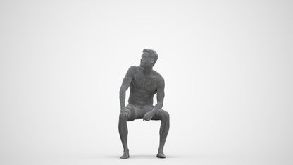 realistic 3D people man pool, render-ready for V-Ray and Corona, FBX OBJ, three-quarter front view render