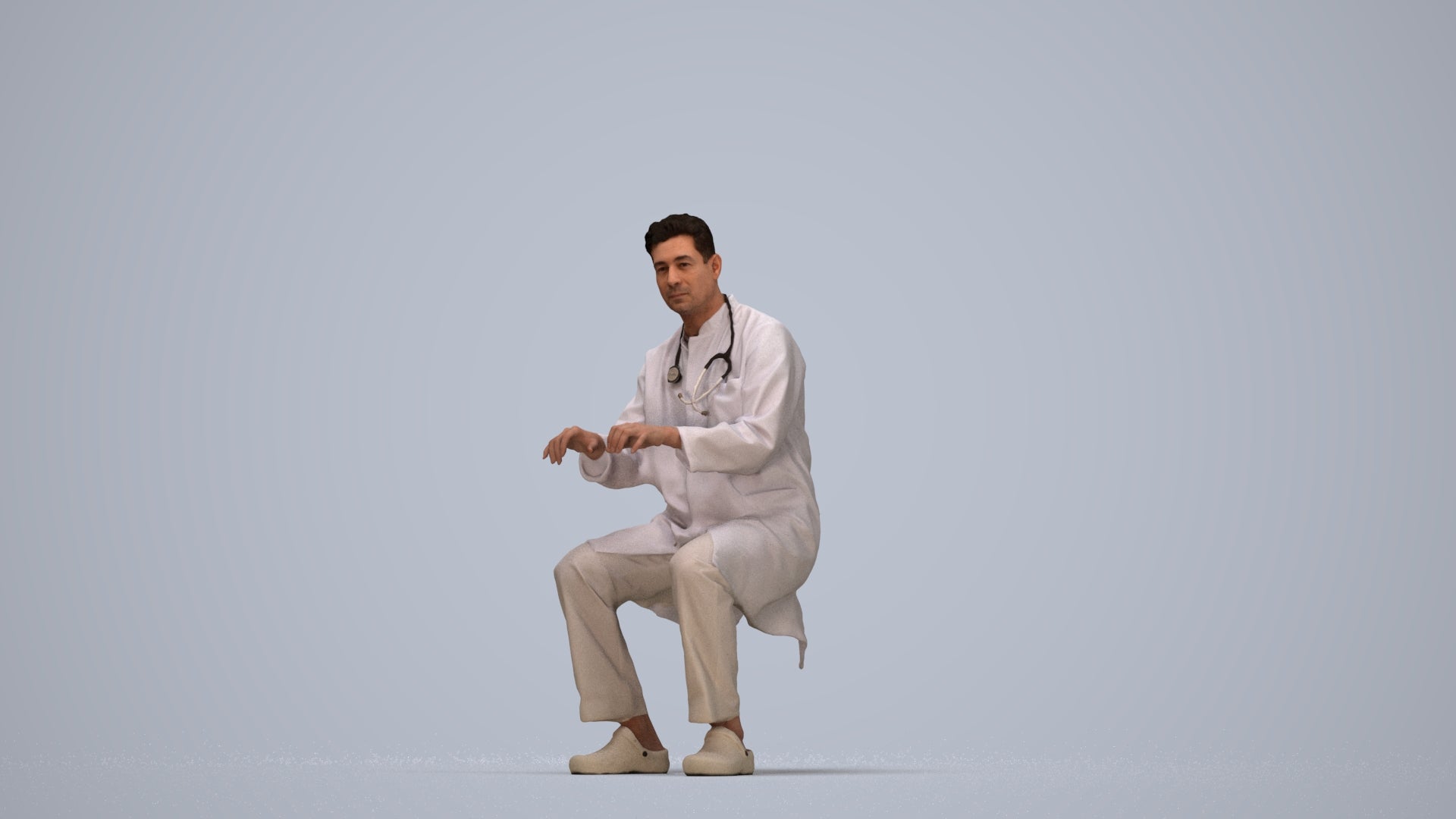 photogrammetry 3D man medical, realistic human model archviz FBX, top-down view render