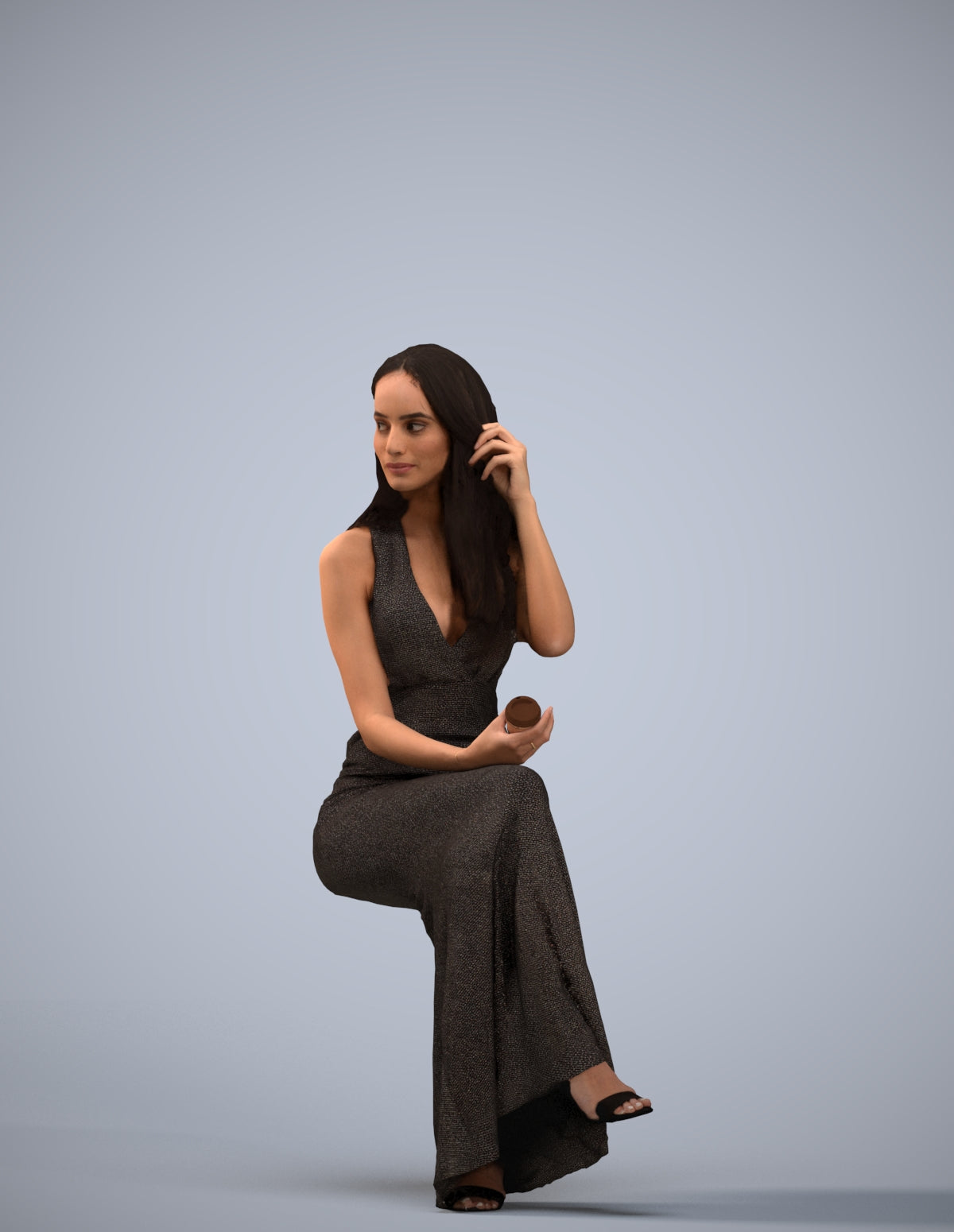 3D scanned woman formalaffairs formal, photorealistic archviz people for Enscape and SketchUp