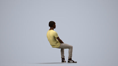 scanned 3D boy casual kids, photogrammetry people for Enscape and V-Ray, side view render