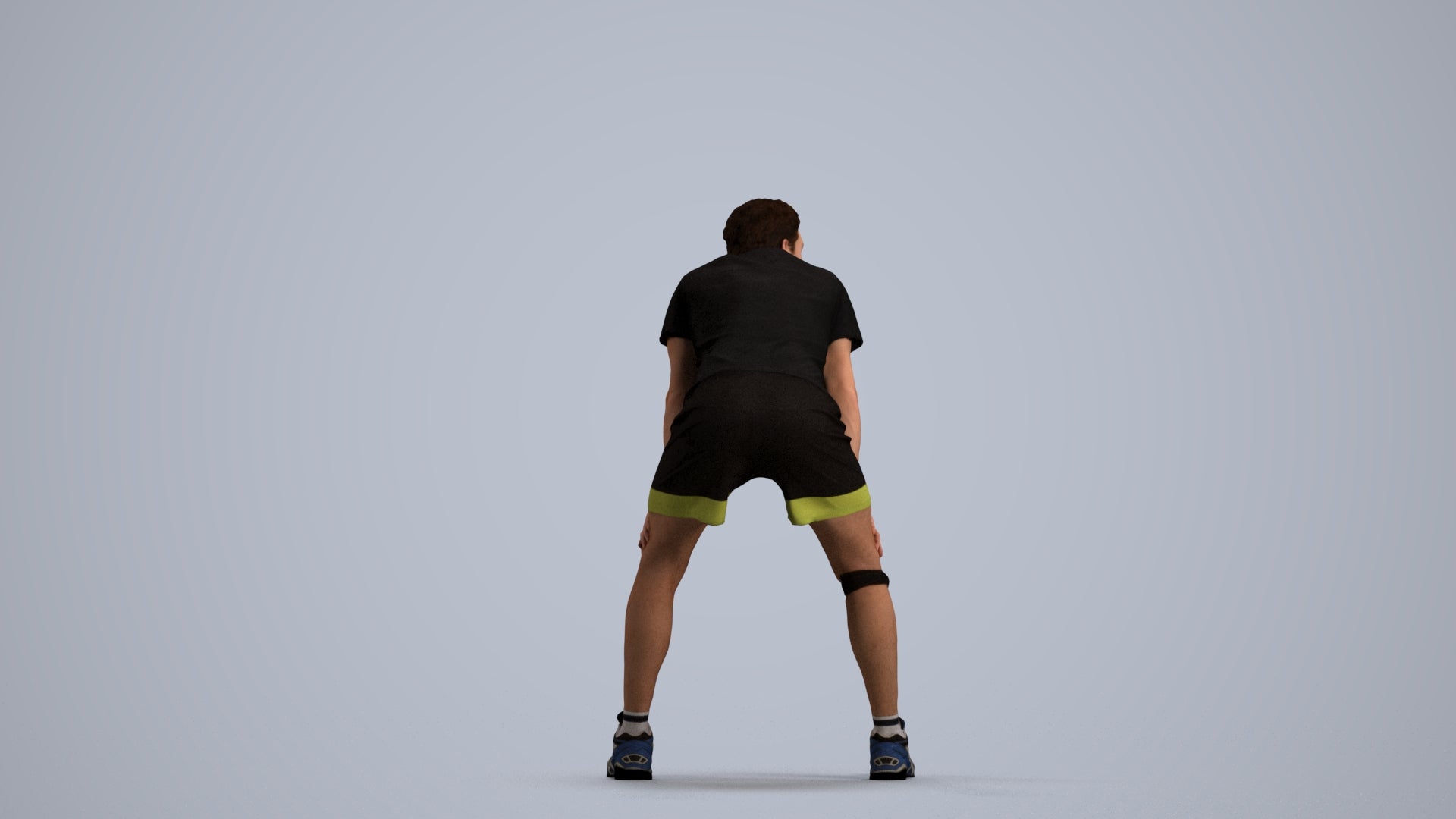 realistic 3D man sport, scanned archviz people for Blender and 3ds Max, front view render