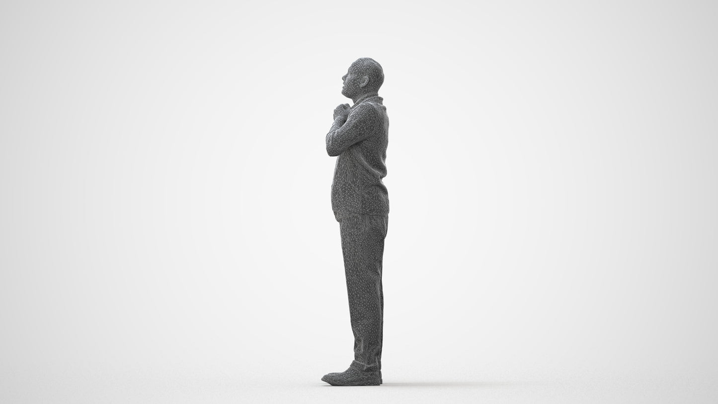 3D people model man business standing, scanned human for 3ds Max rendering, square thumbnail