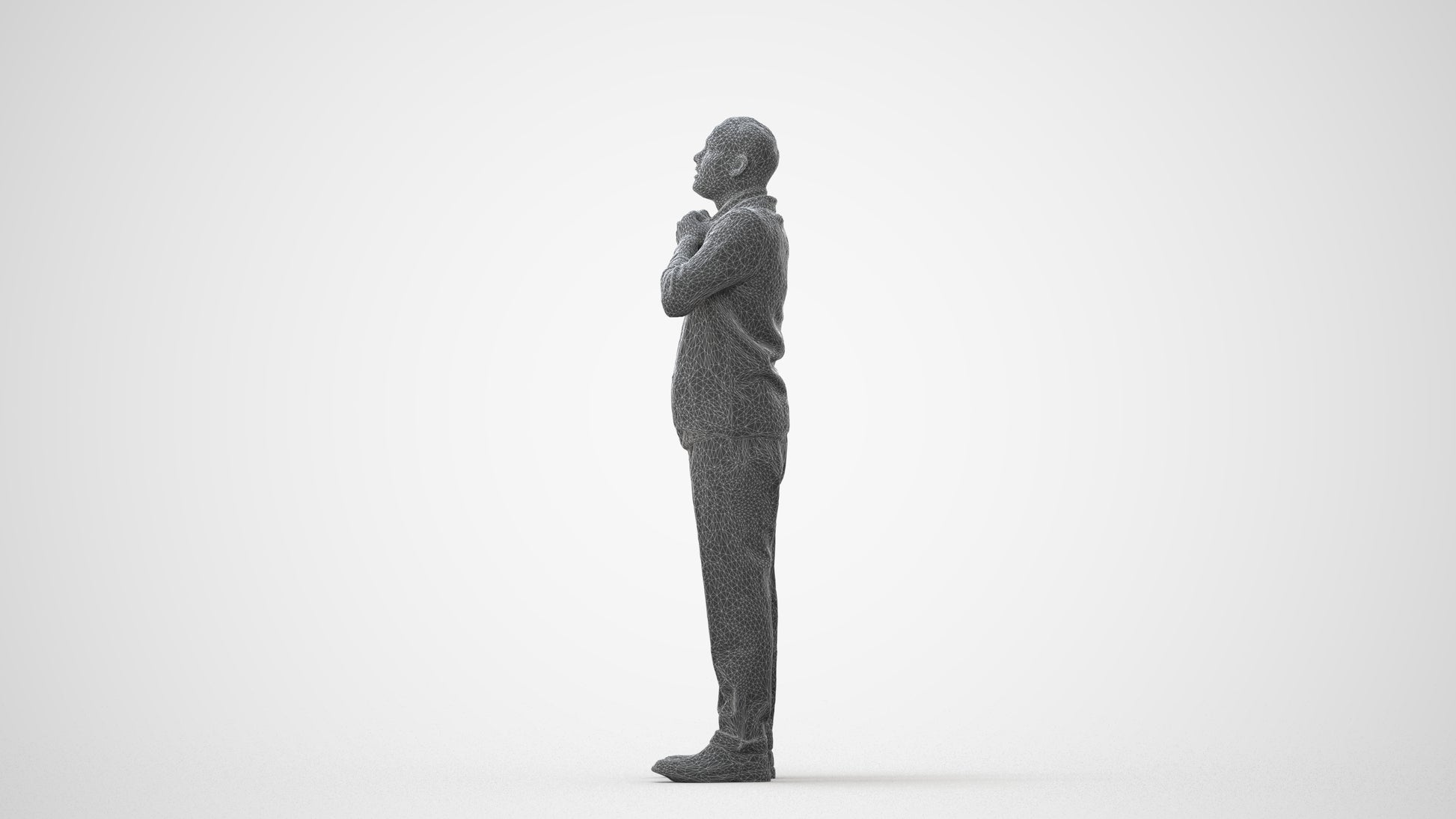 3D people model man business standing, scanned human for 3ds Max rendering, square thumbnail