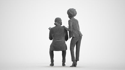 realistic 3D people woman business, render-ready for V-Ray and Corona, FBX OBJ, wireframe front view