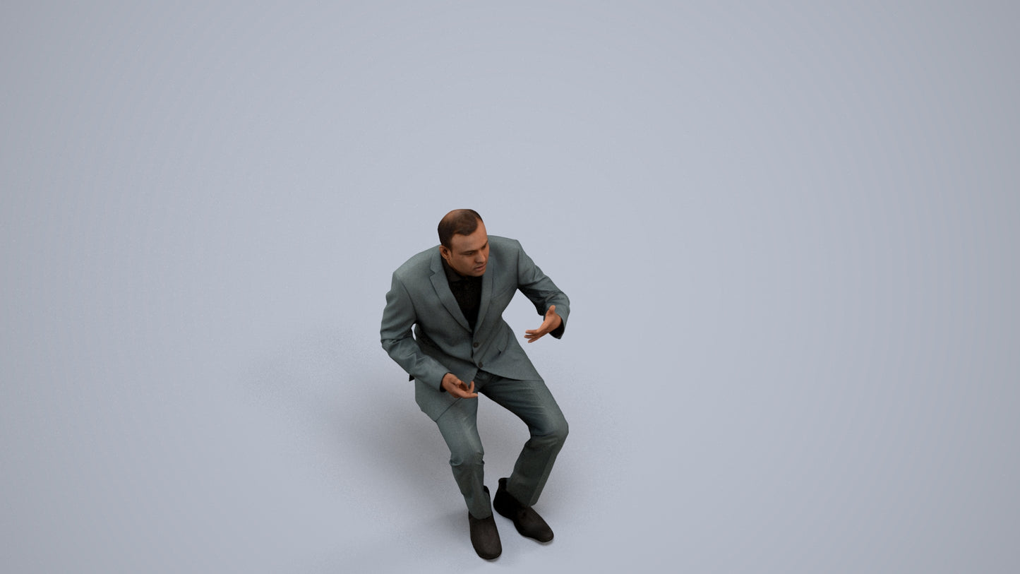 realistic 3D people man business, render-ready for V-Ray and Corona, FBX OBJ, back view render
