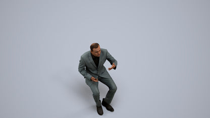 realistic 3D people man business, render-ready for V-Ray and Corona, FBX OBJ, back view render