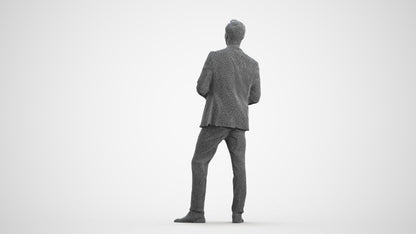 realistic 3D people man formal formalaffairs, render-ready for V-Ray and Corona, FBX OBJ, wireframe front view
