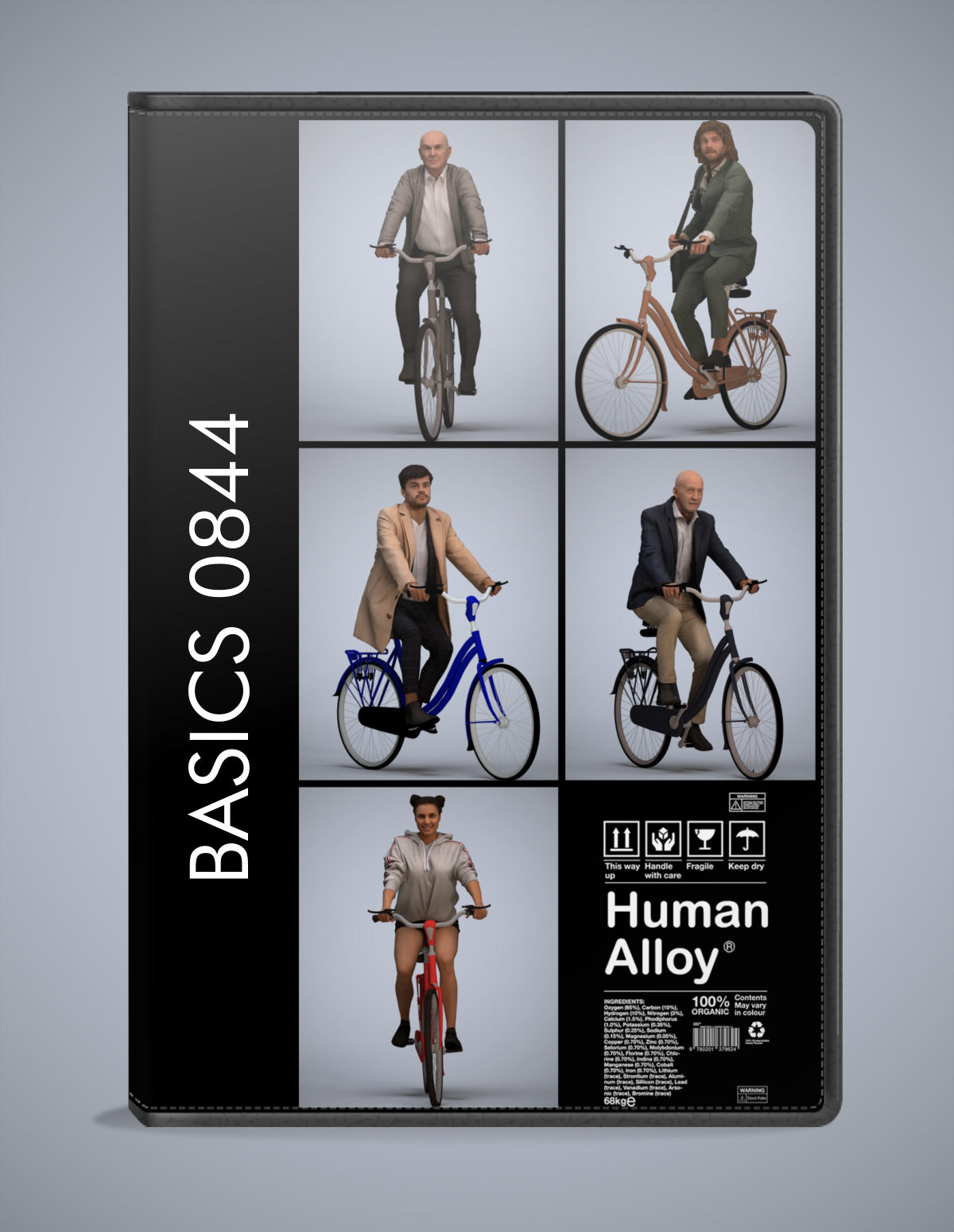 5 3D scanned people cycling, photorealistic archviz pack for Enscape and SketchUp
