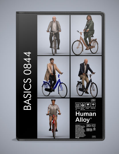 5 3D scanned people cycling, photorealistic archviz pack for Enscape and SketchUp