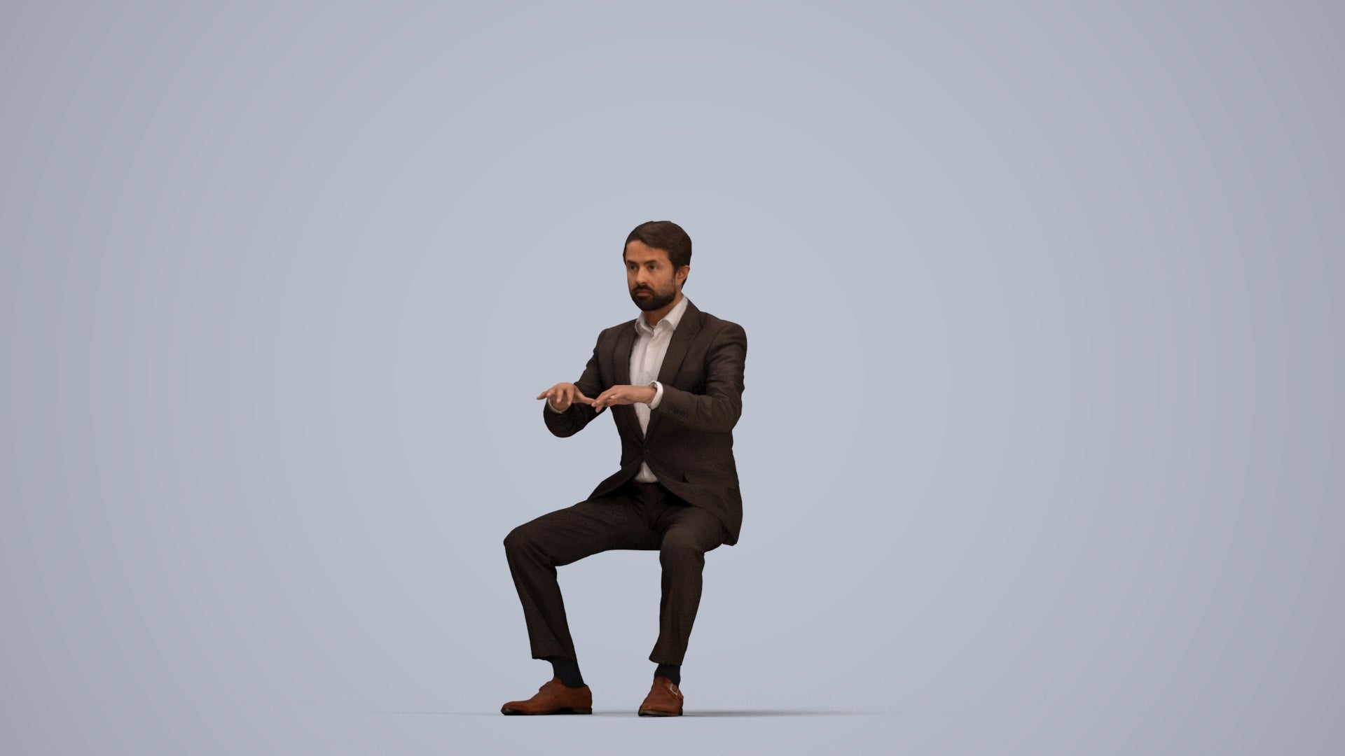 scanned 3D man business, photogrammetry people for Enscape and V-Ray, top-down view render