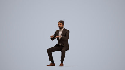 scanned 3D man business, photogrammetry people for Enscape and V-Ray, top-down view render