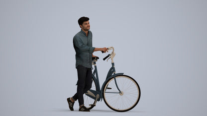 realistic 3D man casual sitting, scanned archviz people for Blender and 3ds Max, standing pose render