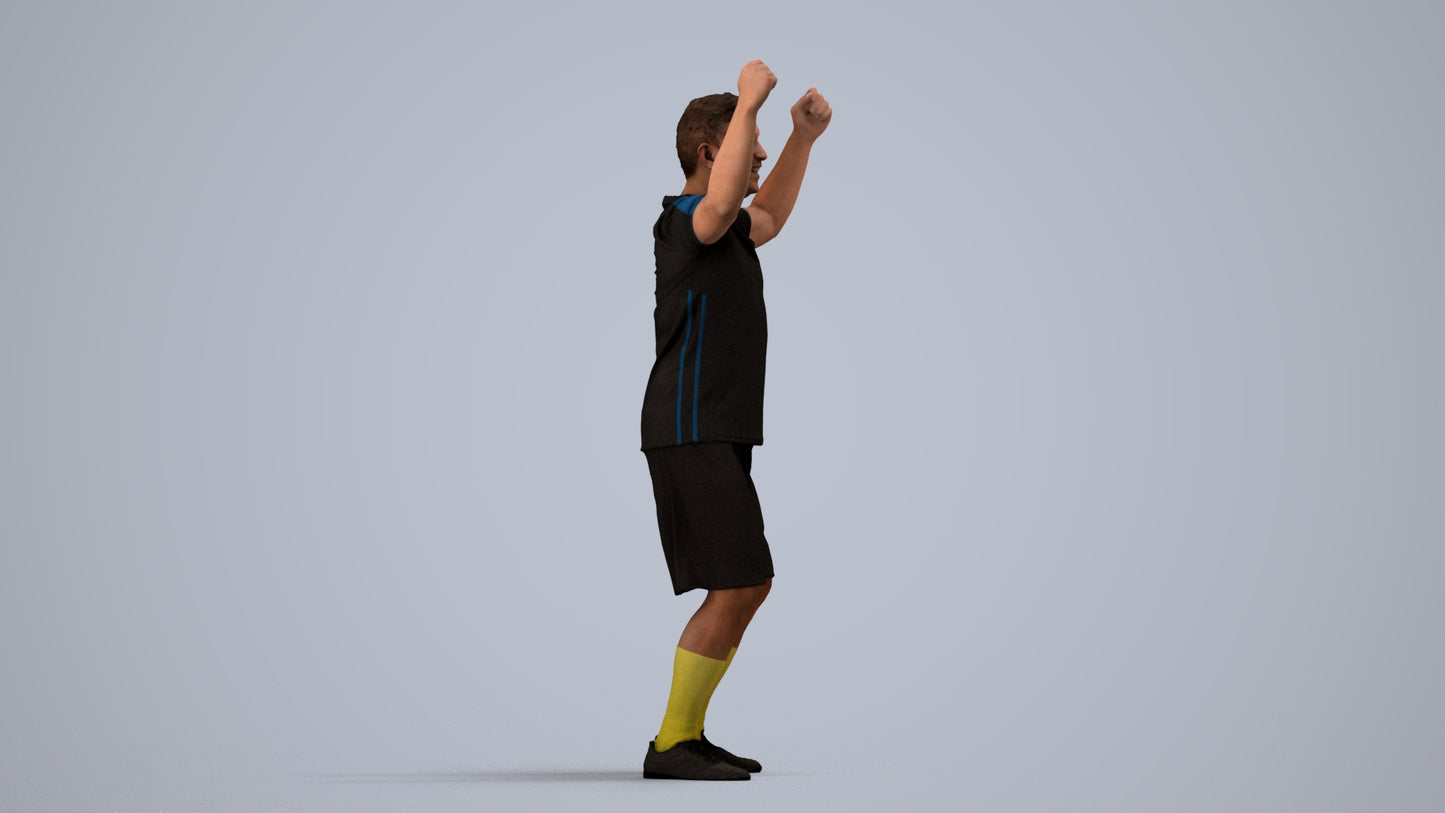 realistic 3D man sport, scanned archviz people for Blender and 3ds Max, side view render
