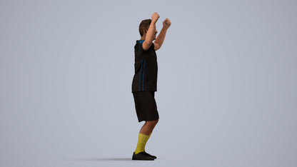 realistic 3D man sport, scanned archviz people for Blender and 3ds Max, side view render