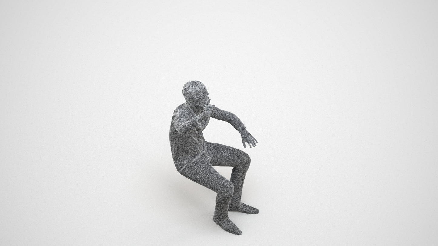 realistic 3D boy kids, scanned archviz people for Blender and 3ds Max, wireframe three-quarter view