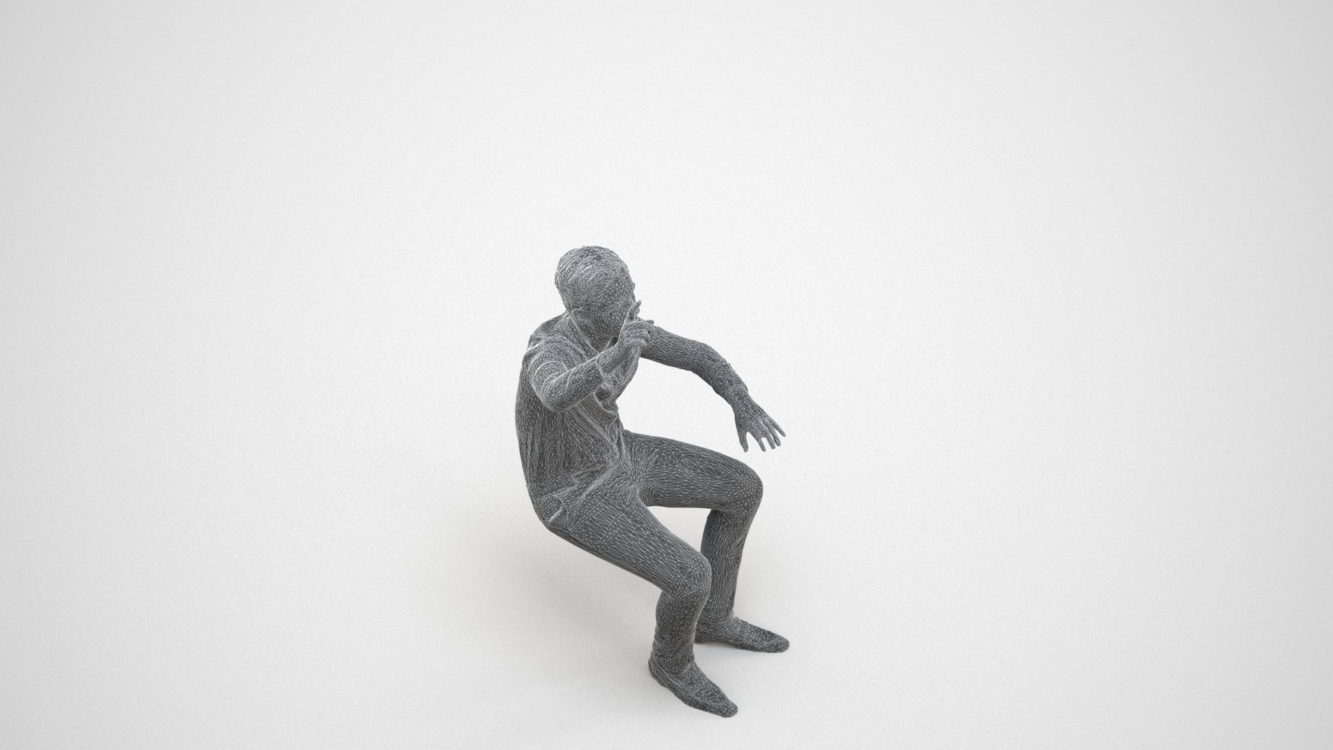 realistic 3D boy kids, scanned archviz people for Blender and 3ds Max, wireframe three-quarter view