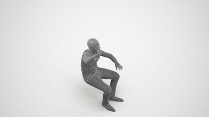 realistic 3D boy kids, scanned archviz people for Blender and 3ds Max, wireframe three-quarter view