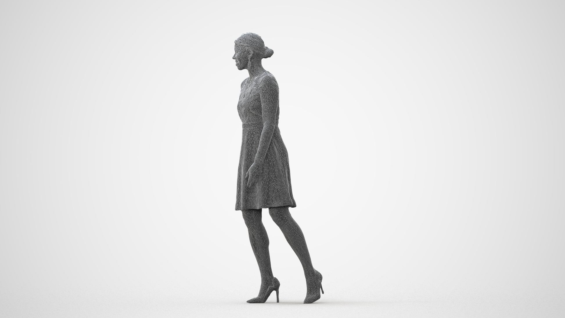 realistic 3D human woman formal formalaffairs, archviz people FBX OBJ for Blender, square thumbnail