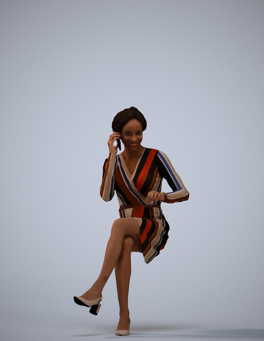 photogrammetry 3D woman casual business, realistic human model archviz FBX