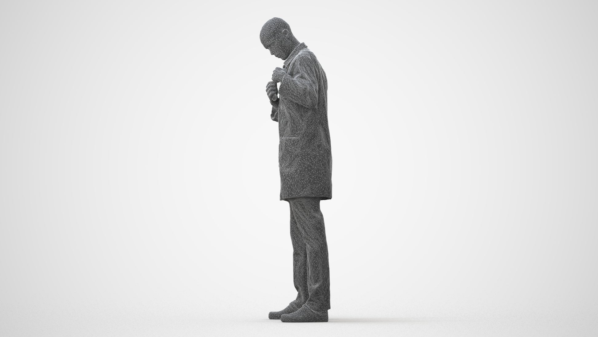 scanned 3D man medical, photogrammetry people for Enscape and V-Ray, square thumbnail