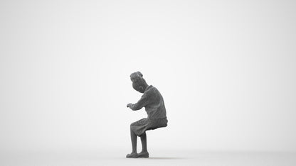 3D human model woman kids, photogrammetry scanned person for archviz, square thumbnail
