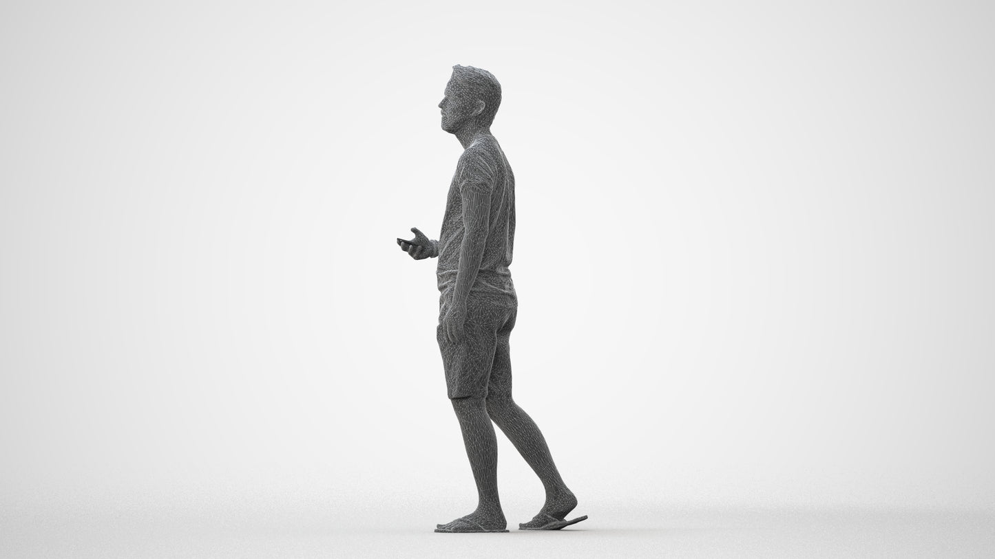 3D scanned man walking, photorealistic archviz people for Enscape and SketchUp, square thumbnail