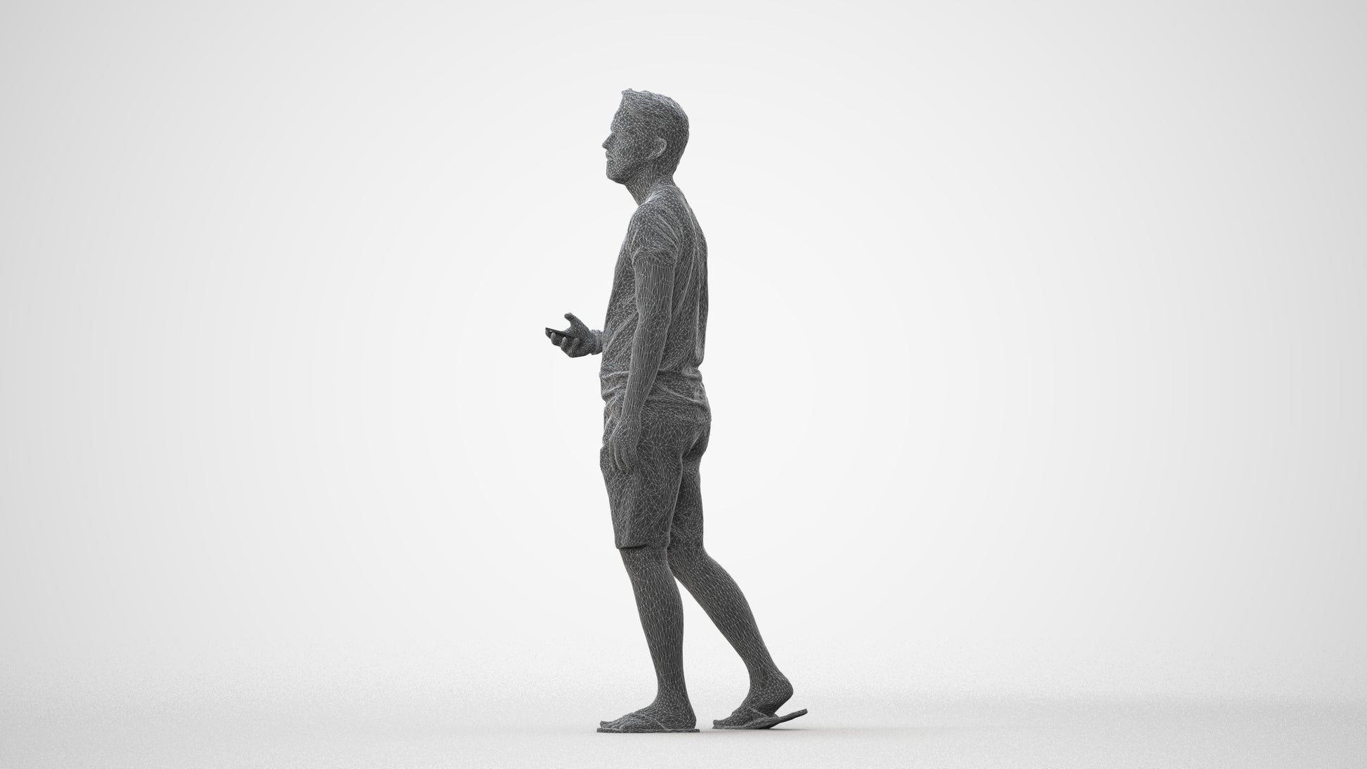 3D scanned man walking, photorealistic archviz people for Enscape and SketchUp, square thumbnail