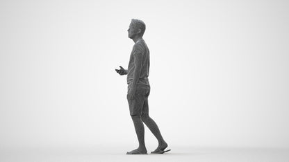 3D scanned man walking, photorealistic archviz people for Enscape and SketchUp, square thumbnail