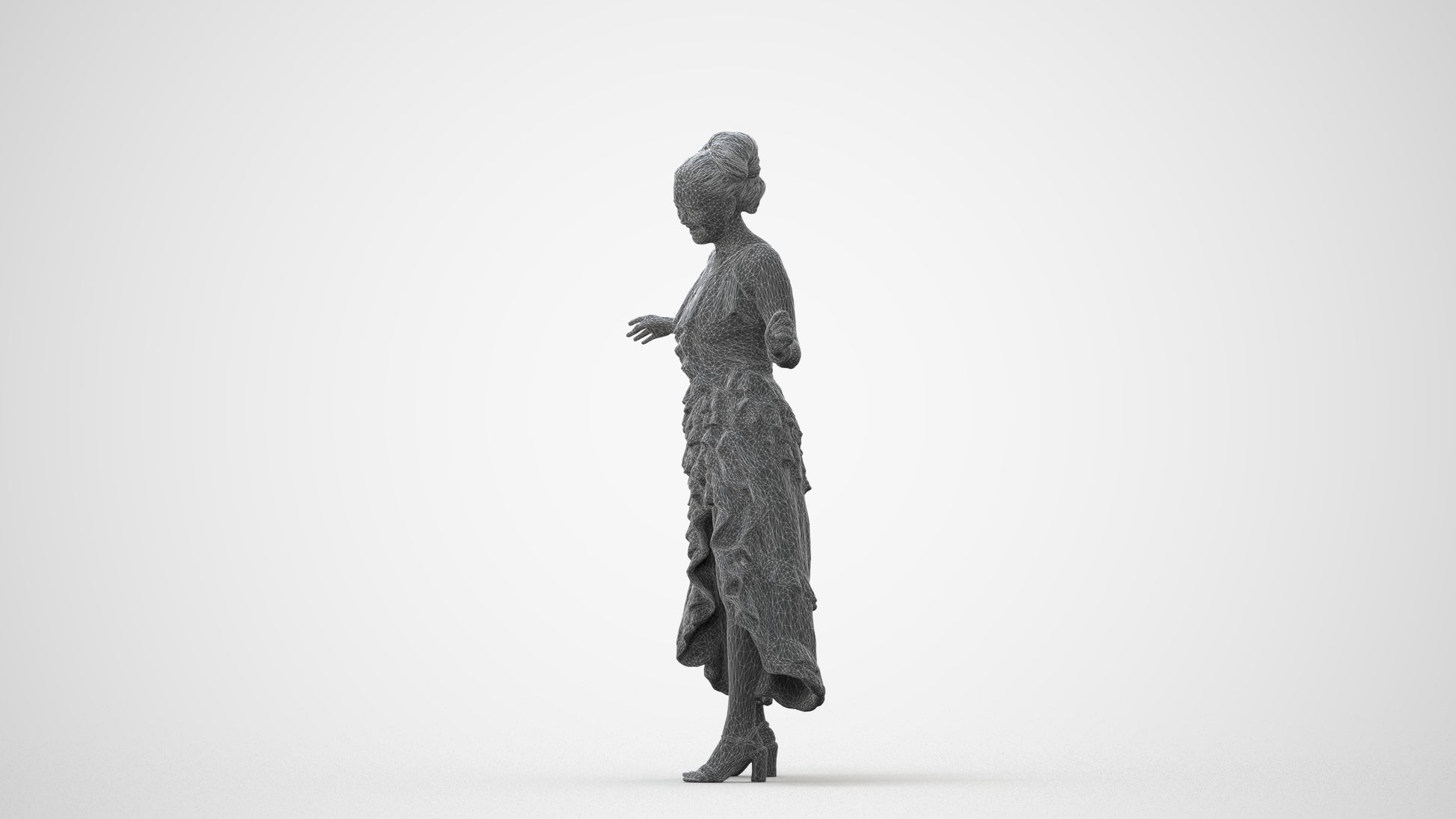 3D human model woman formal, photogrammetry scanned person for archviz, square thumbnail