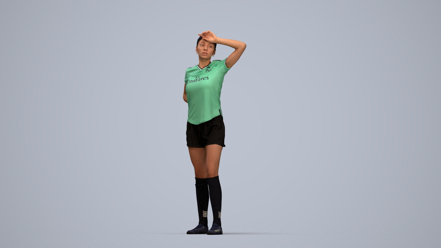 3D scanned woman sport, photorealistic archviz people for Enscape and SketchUp, top-down view render