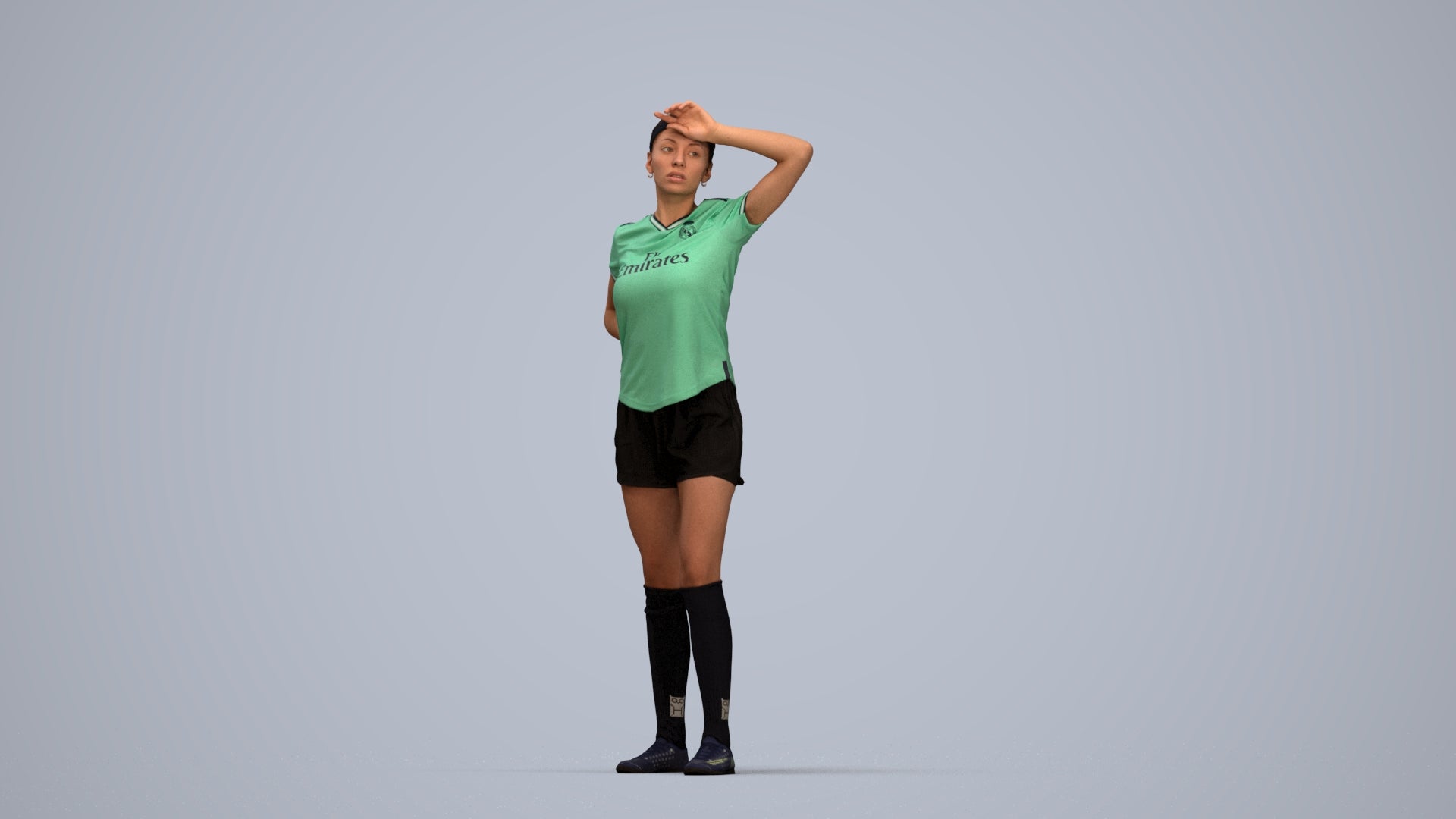 3D scanned woman sport, photorealistic archviz people for Enscape and SketchUp, top-down view render
