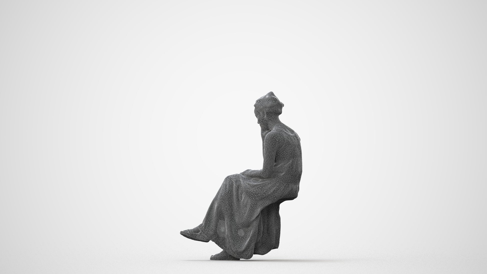realistic 3D human woman casual sitting, archviz people FBX OBJ for Blender, square thumbnail