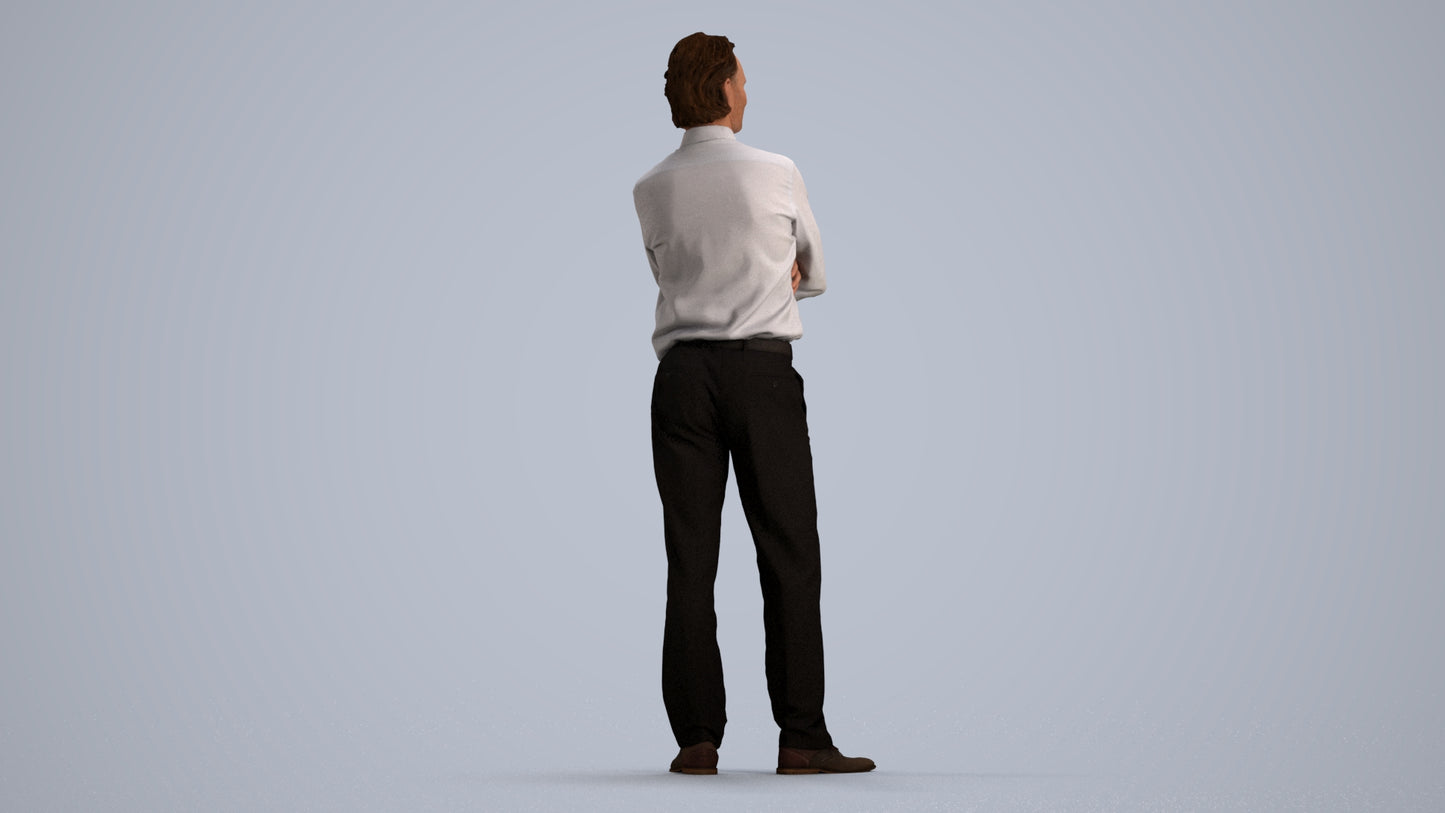 realistic 3D people man business, render-ready for V-Ray and Corona, FBX OBJ, front view render
